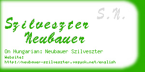 szilveszter neubauer business card
